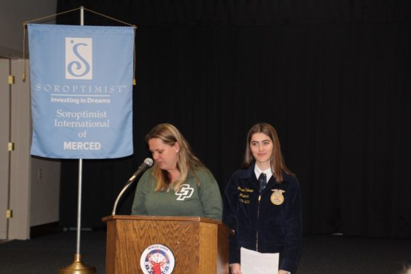 Stephanie Kuhr & Lauren Palumbo of the Merced High School FFA - Awards night Soroptimist of Merced