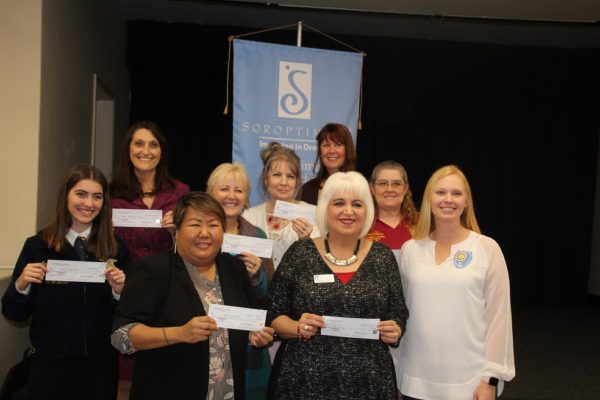 Award Winners with Mary-Michal Rawling and Teri Kleinen, President and Vice President Soroptimist of Merced